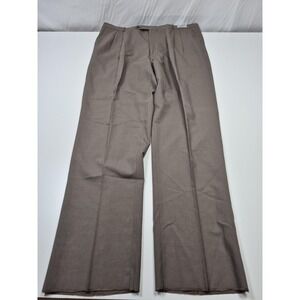 Asher Dress Pants Mens 44x36 Brown Wool Pleated Straight Super 100s Chateau NWT